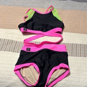 Kids Black and Pink Dance Costume Set